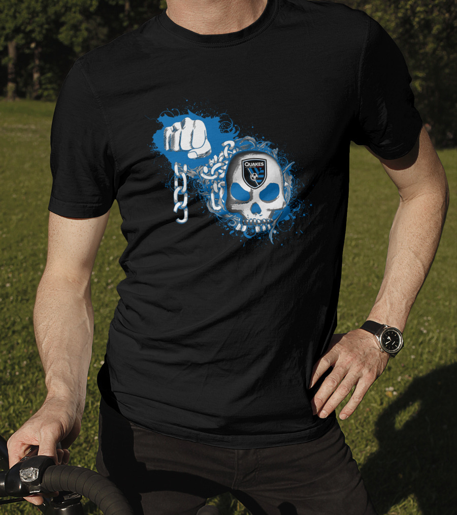 Quakes Skull And Chain With San Jose Earthquakes T-Shirt