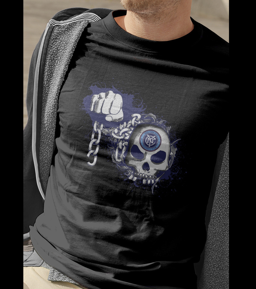 New York City Fc Skull And Fist Chain T-Shirt