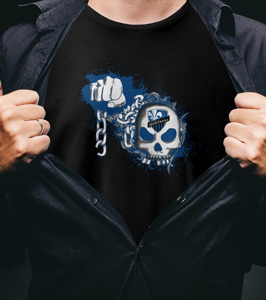 Montreal Impact Skull With Fist And Chain T-Shirt