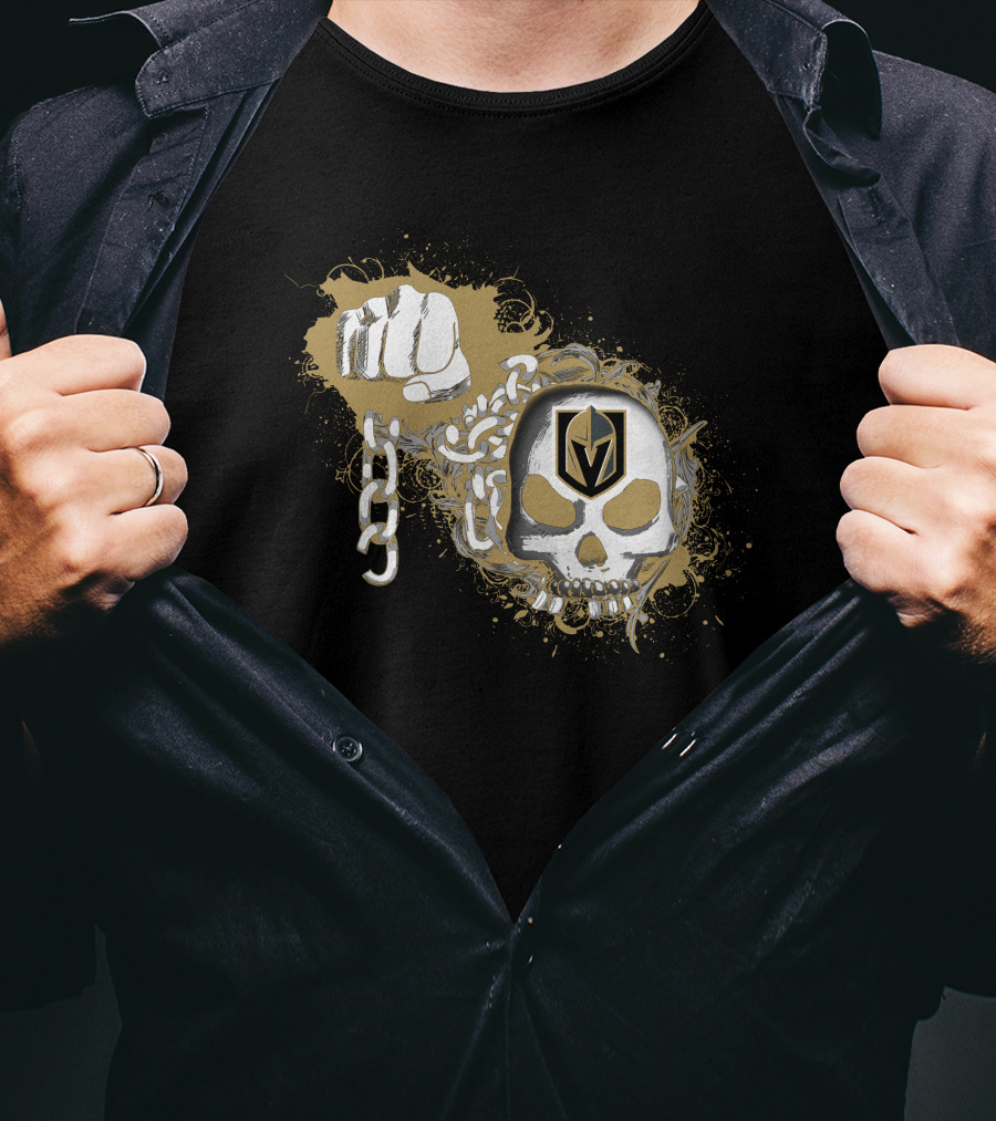 Vegas Golden Knights Skull And Fist With Chains T-Shirt