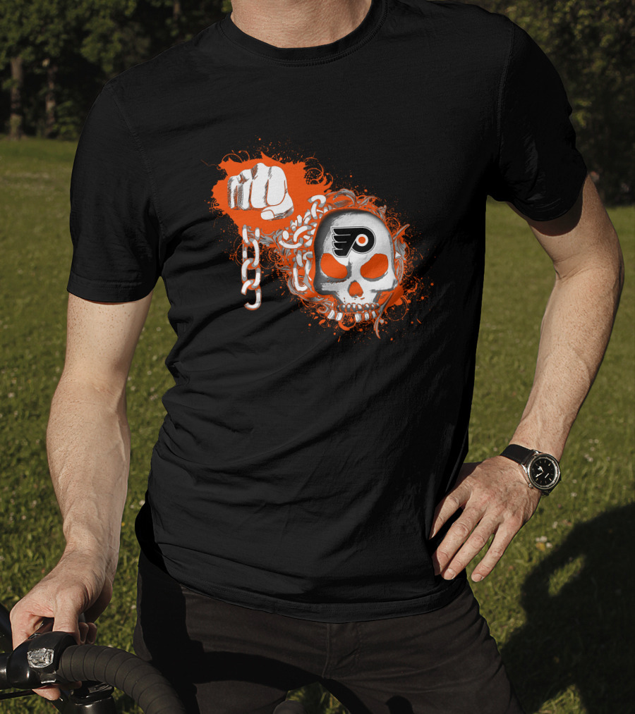 Philadelphia Flyers Skull And Chain T-Shirt