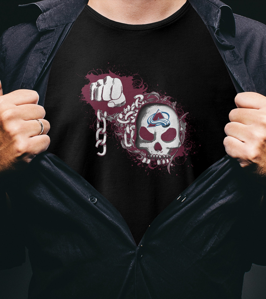 Colorado Avalanche Skull And Chain T-Shirt