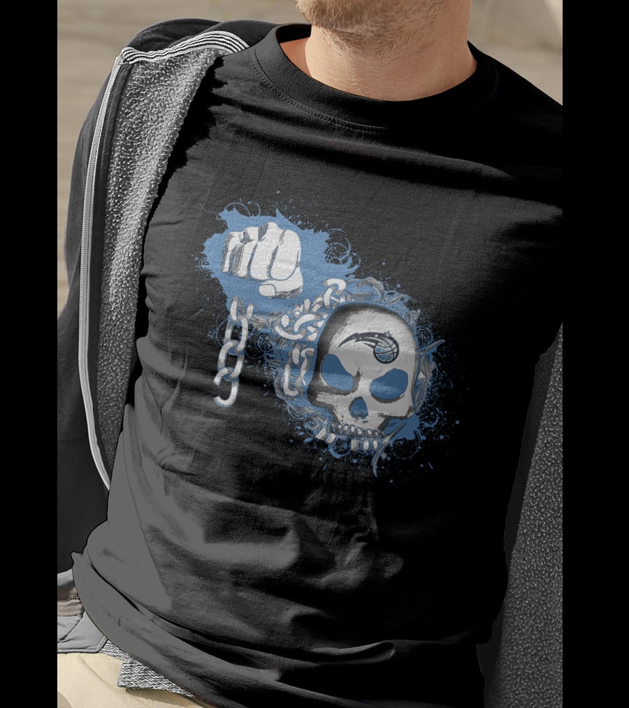 Orlando Magic Skull Logo With Fist And Chain T-Shirt