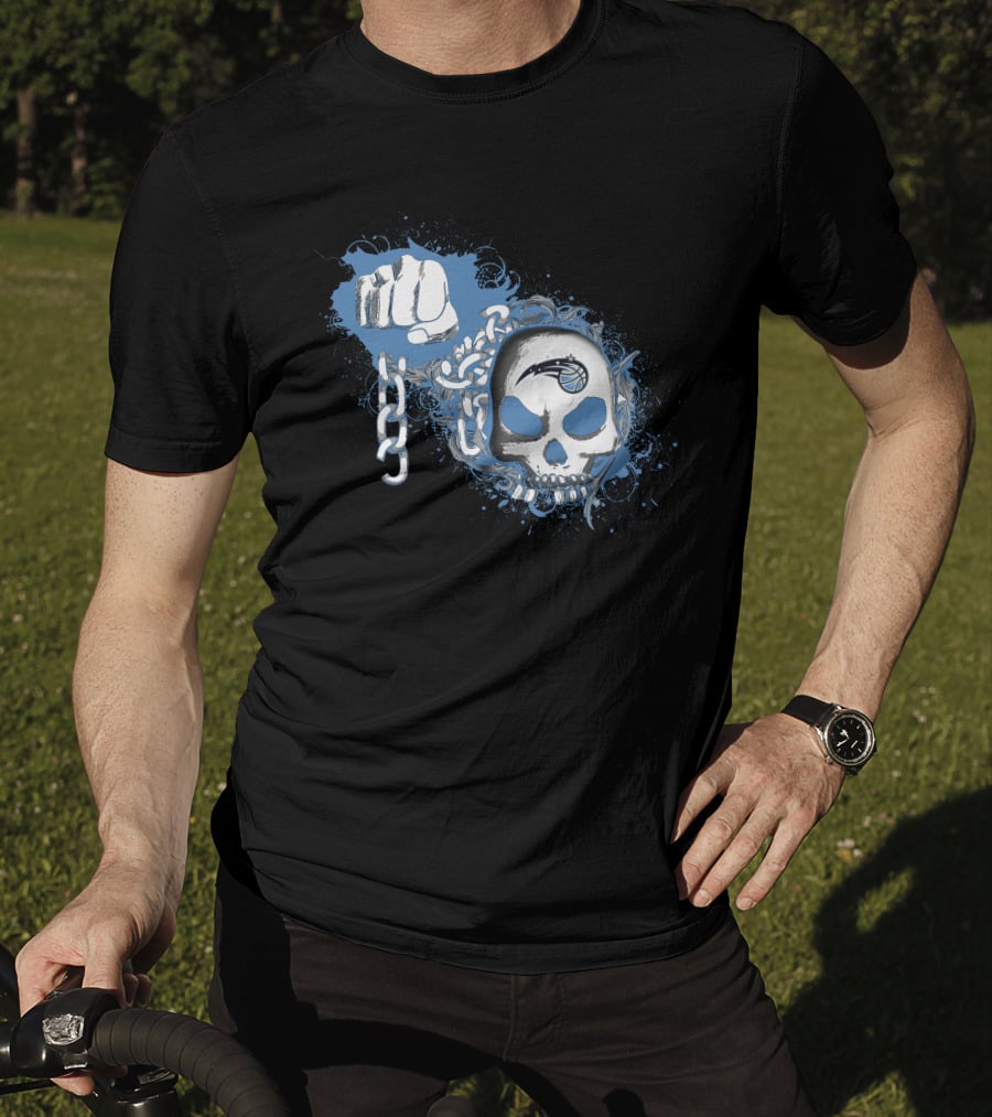 Orlando Magic Skull Logo With Fist And Chain T-Shirt