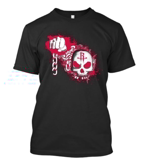 Houston Rockets Skull And Chains Fist T-Shirt