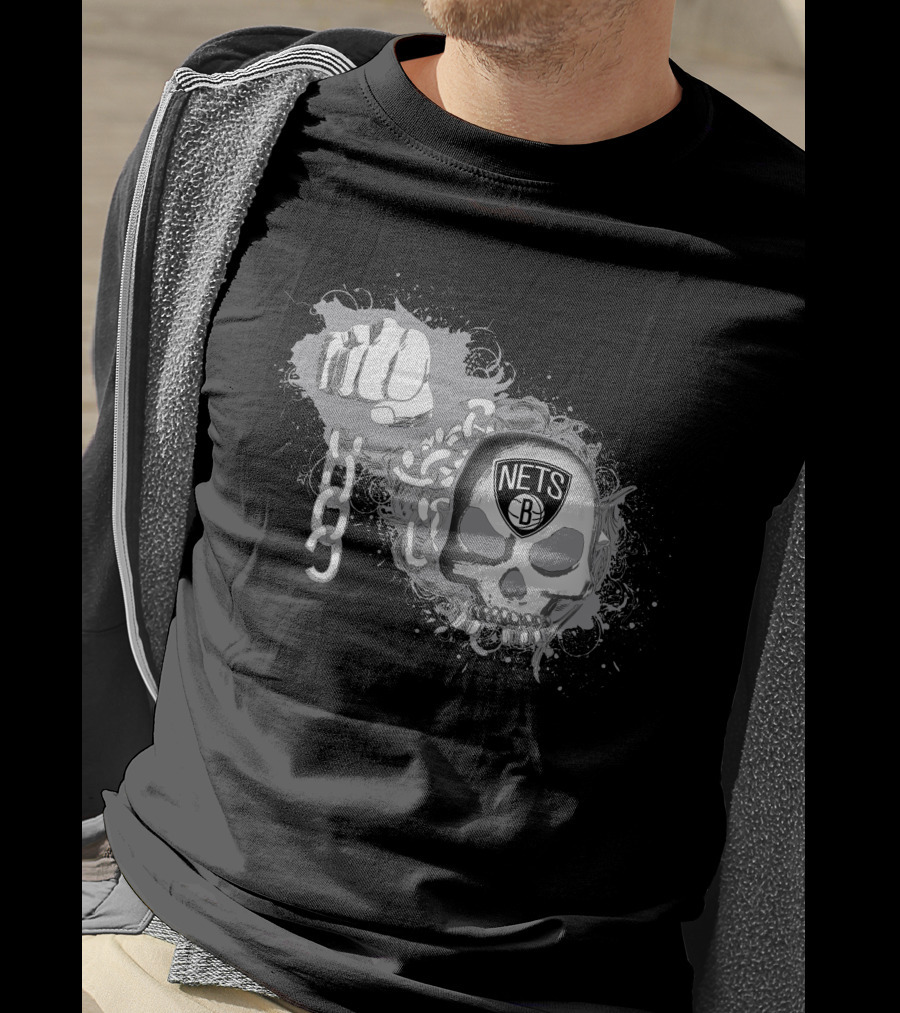Brooklyn Nets Skull And Chains T-Shirt