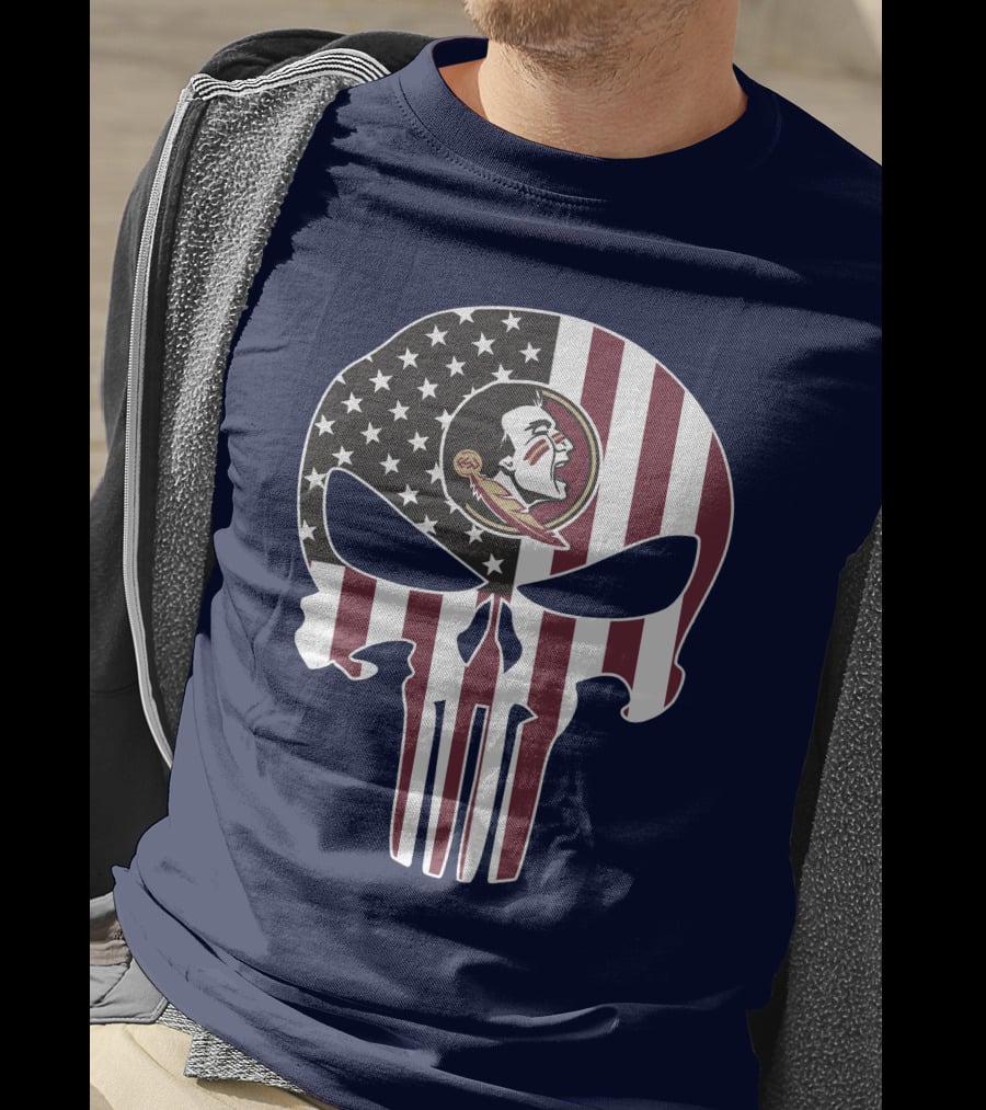 Florida State Seminoles American Flag The Punisher T-Shirt