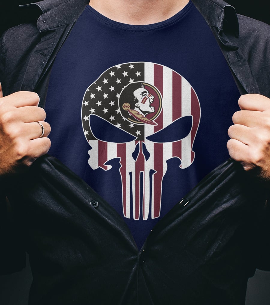 Florida State Seminoles American Flag The Punisher T-Shirt