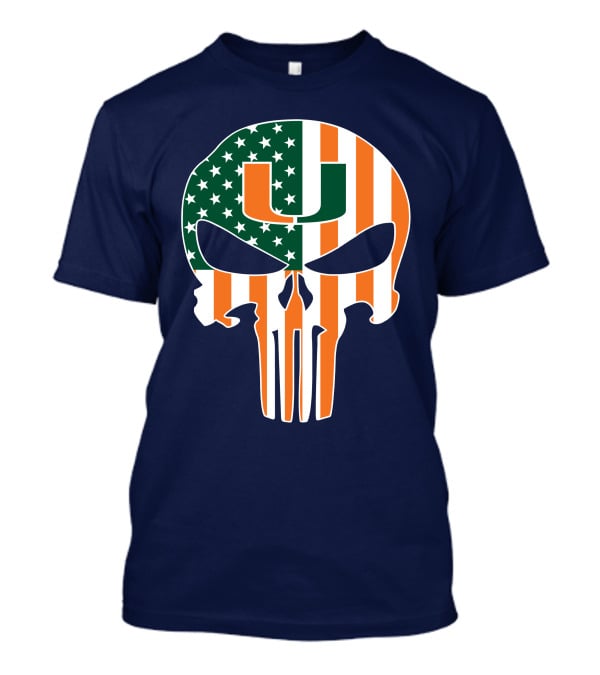 Miami Hurricanes American Flag U The Punisher T-Shirt