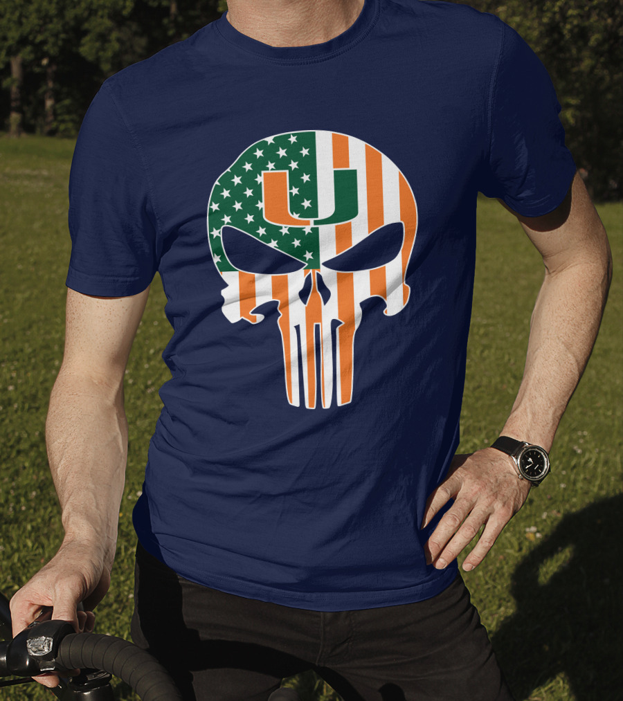 Miami Hurricanes American Flag U The Punisher T-Shirt