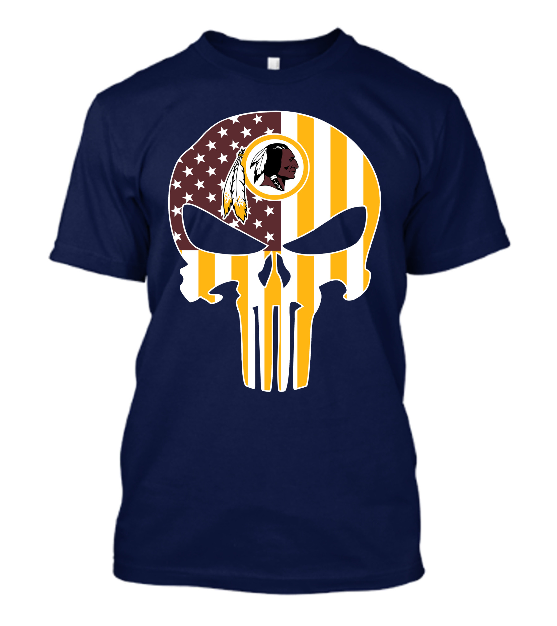 Washington Redskins Punisher Skull American Flag T-Shirt