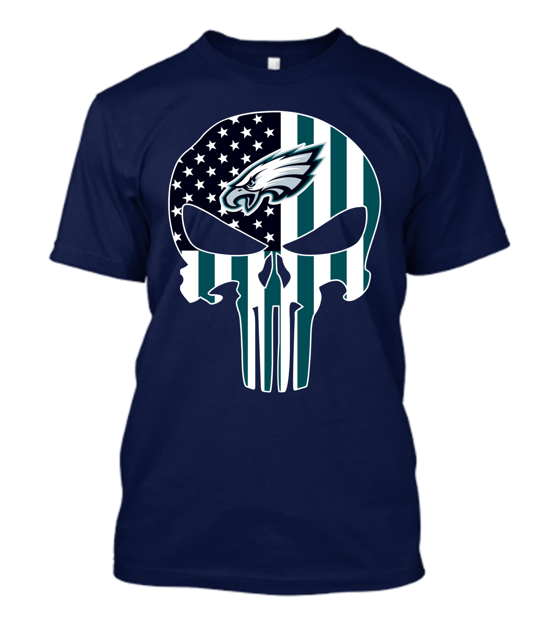 Philadelphia Eagles Punisher Skull American Flag T-Shirt