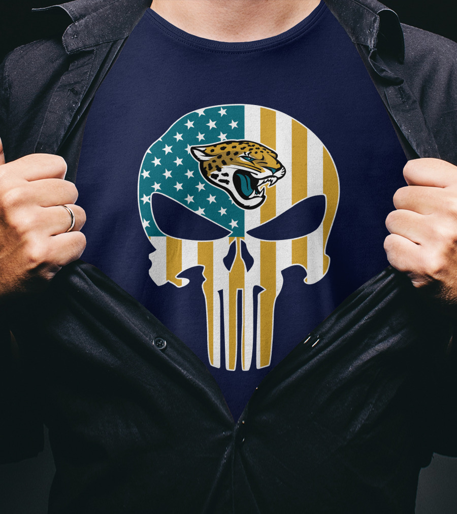 Jacksonville Jaguars The Punisher American Flag Logo 18 T-Shirt