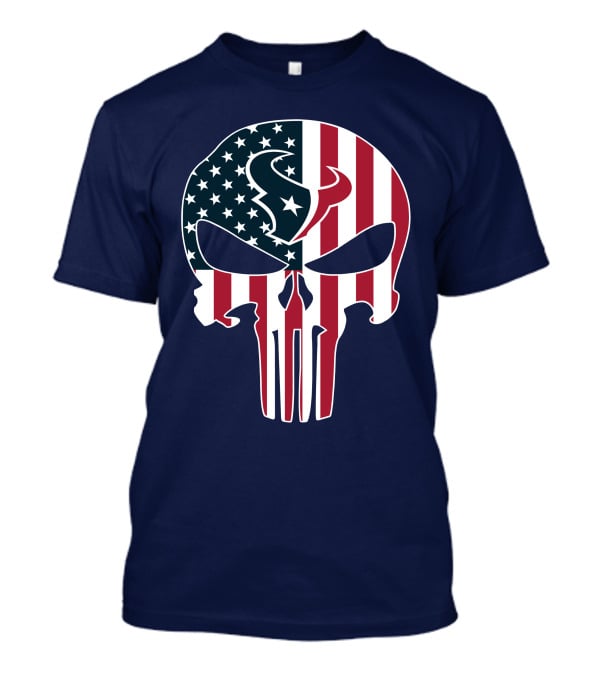 Houston Texans The Punisher American Flag T-Shirt