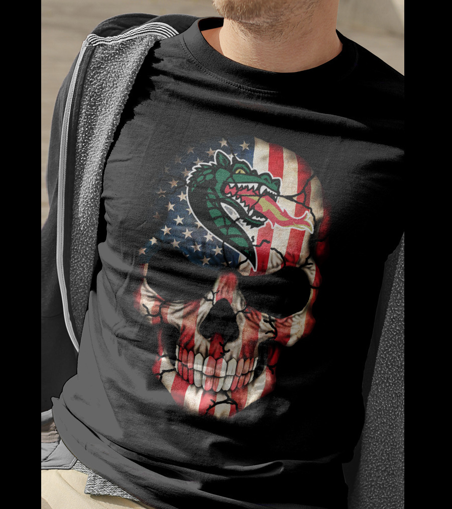Uab Blazers American Flag Skull T-Shirt