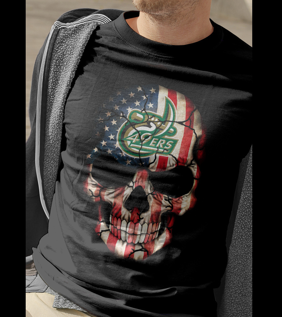Charlotte 49ers American Flag Skull T-Shirt
