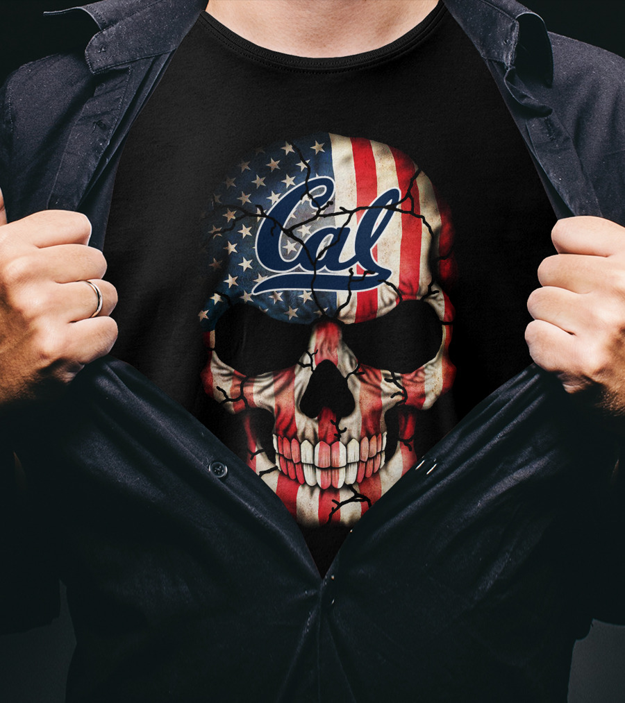 Cal Skull American Flag T-Shirt