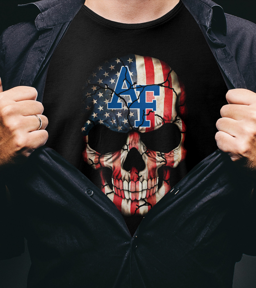 American Flag Skull Af Air Force Falcons 124 T-Shirt