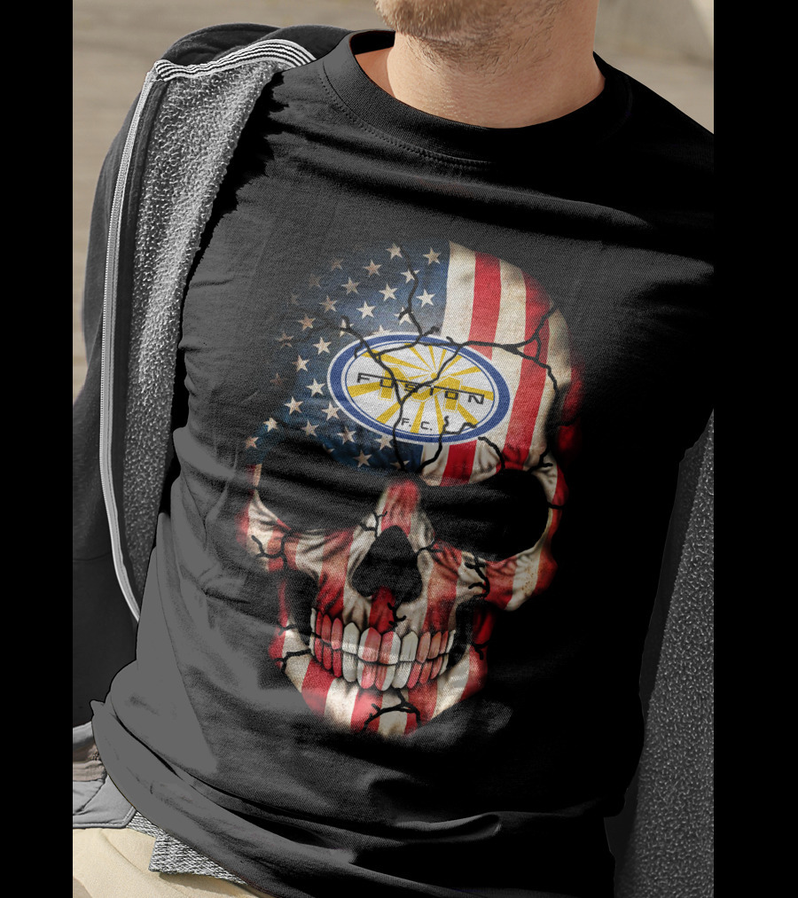 Miami Fusion F.c. Skull American Flag T-Shirt