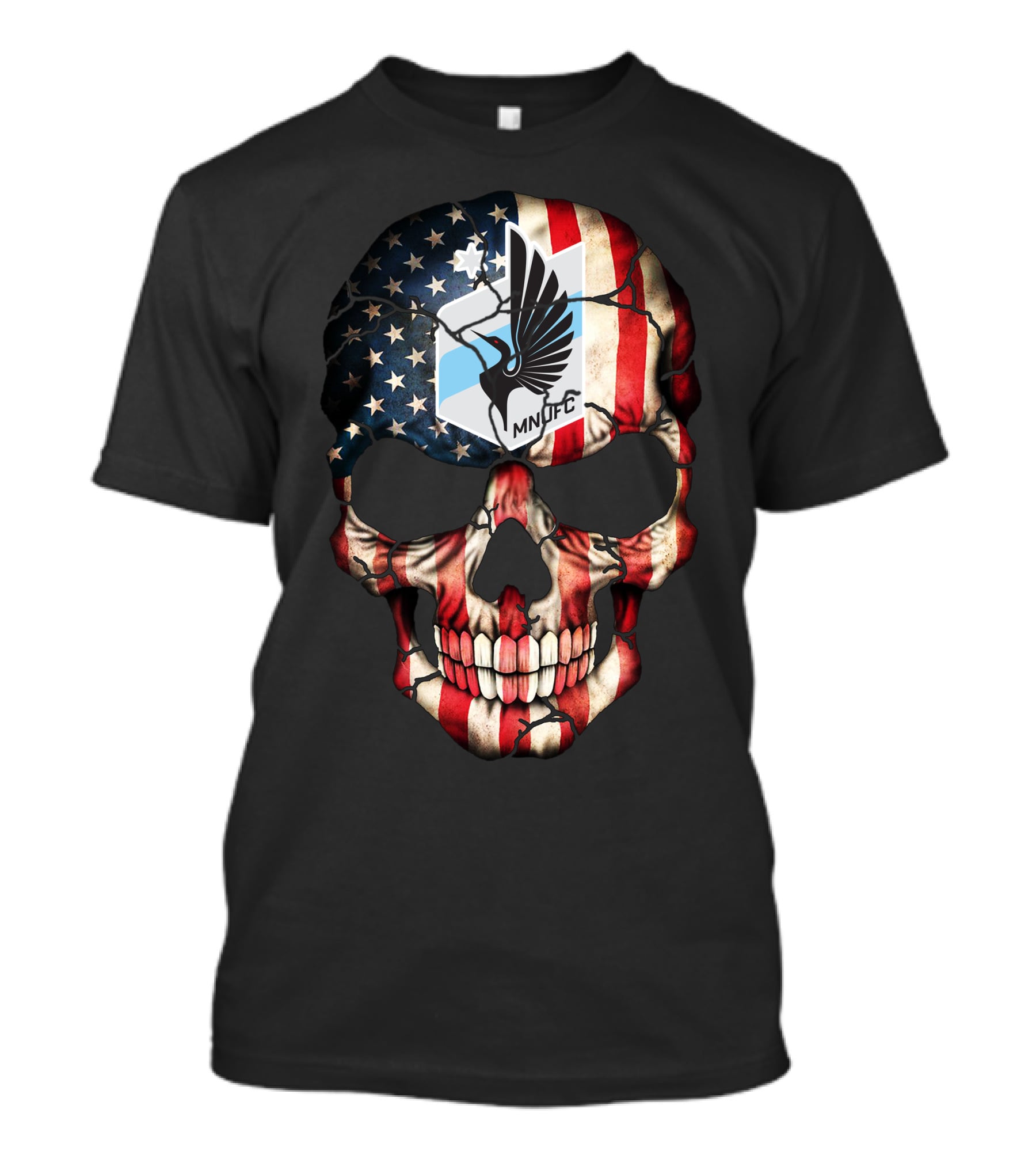 Mn Ufc 142 American Flag Skull T-Shirt