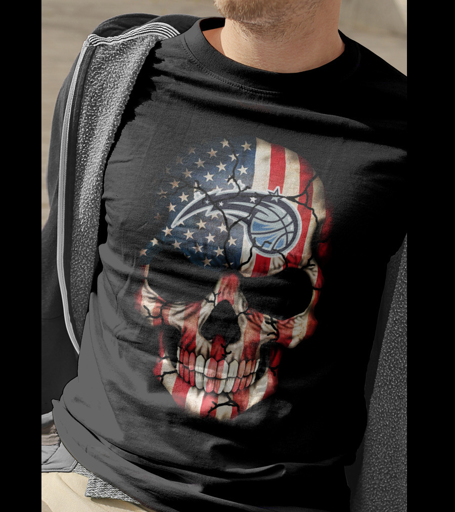 Orlando Magic American Flag Skull T-Shirt