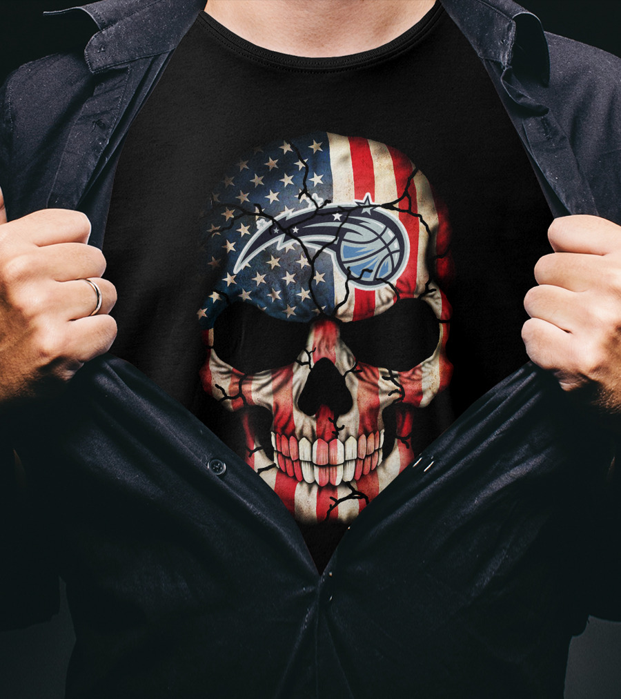 Orlando Magic American Flag Skull T-Shirt