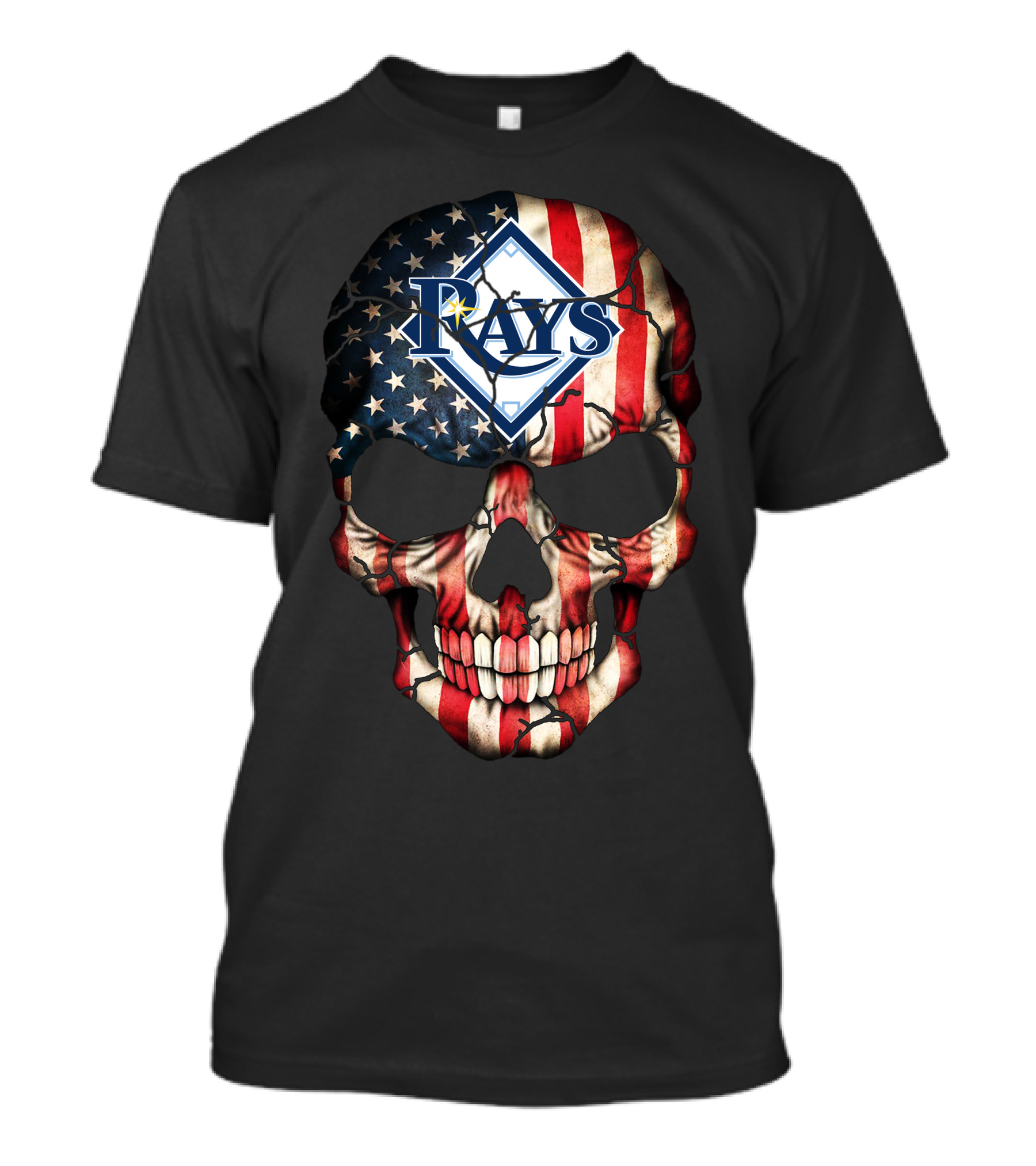Tampa Bay Rays American Flag Skull Design 220 T-Shirt