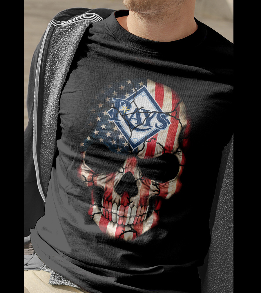 Tampa Bay Rays American Flag Skull Design 220 T-Shirt