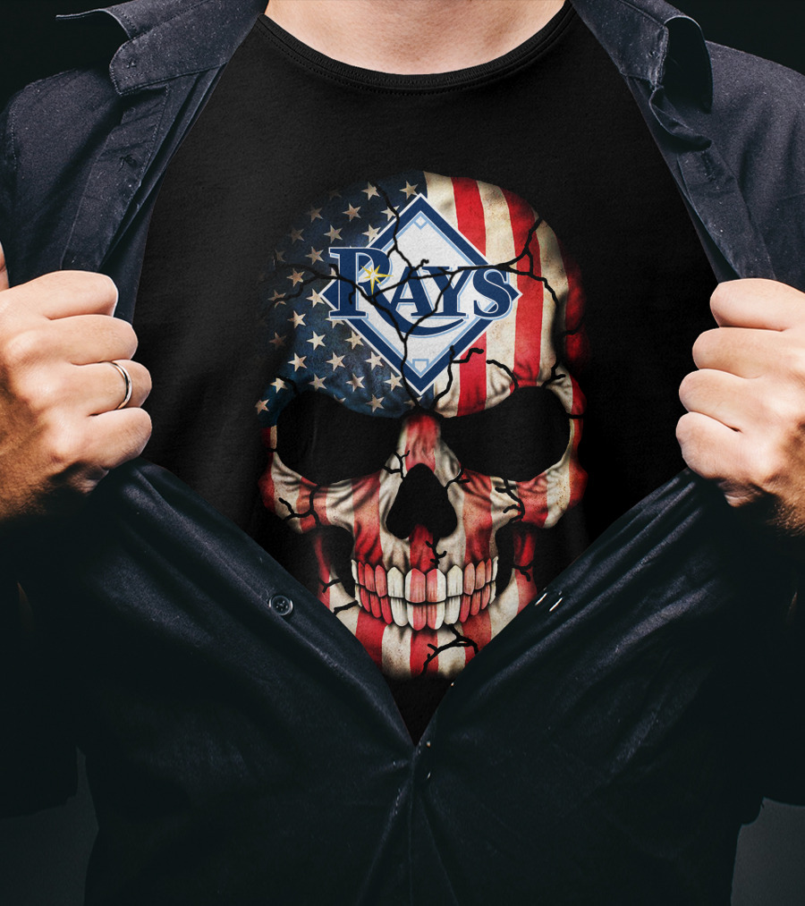 Tampa Bay Rays American Flag Skull Design 220 T-Shirt