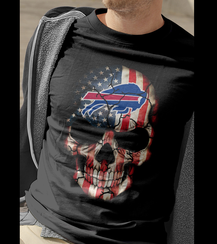 Buffalo Bills American Flag Skull 270 T-Shirt