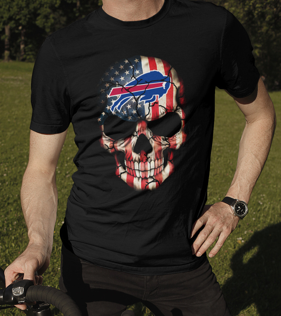 Buffalo Bills American Flag Skull 270 T-Shirt