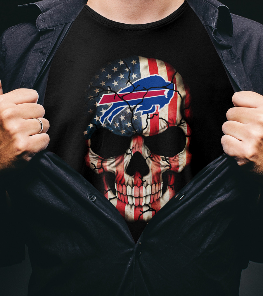 Buffalo Bills American Flag Skull 270 T-Shirt