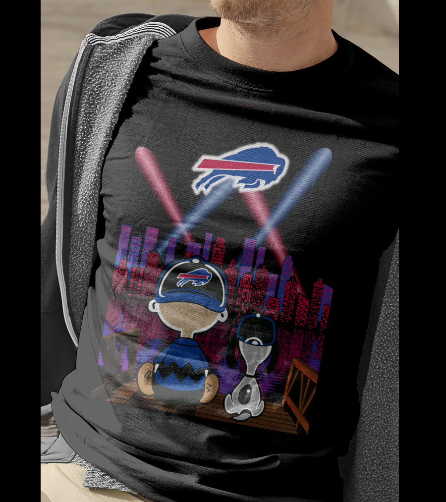 Buffalo Bills City Lights Night Skyline Fan Scene T-Shirt