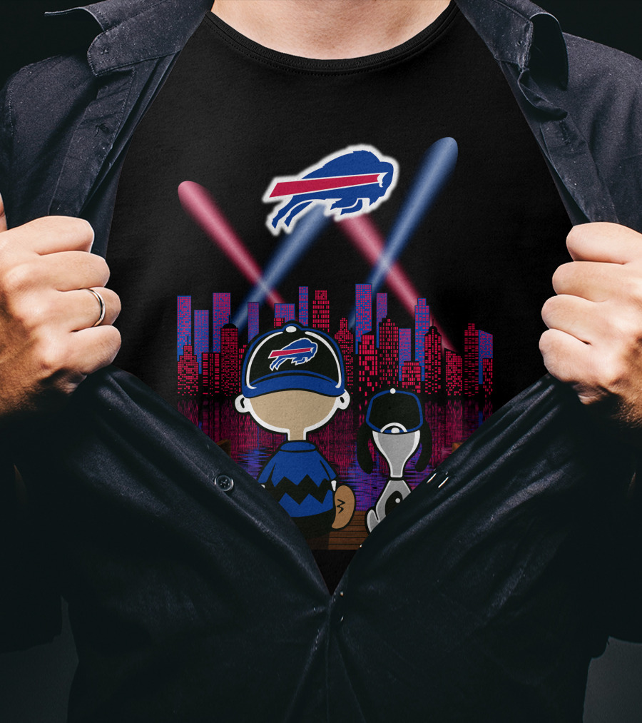 Buffalo Bills City Lights Night Skyline Fan Scene T-Shirt