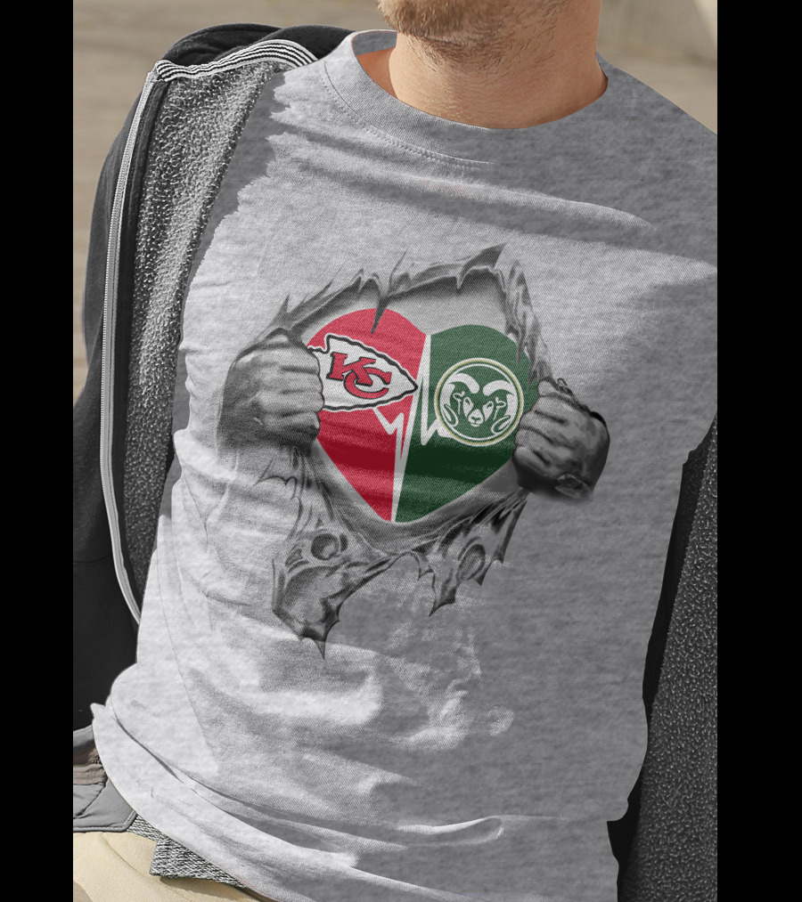 Chiefs Colorado State Rams Heart T-Shirt