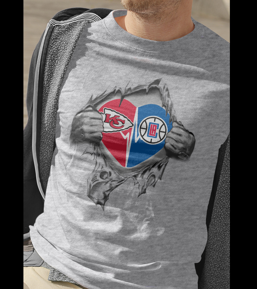 Chiefs La Clippers Heart Fusion Love T-Shirt