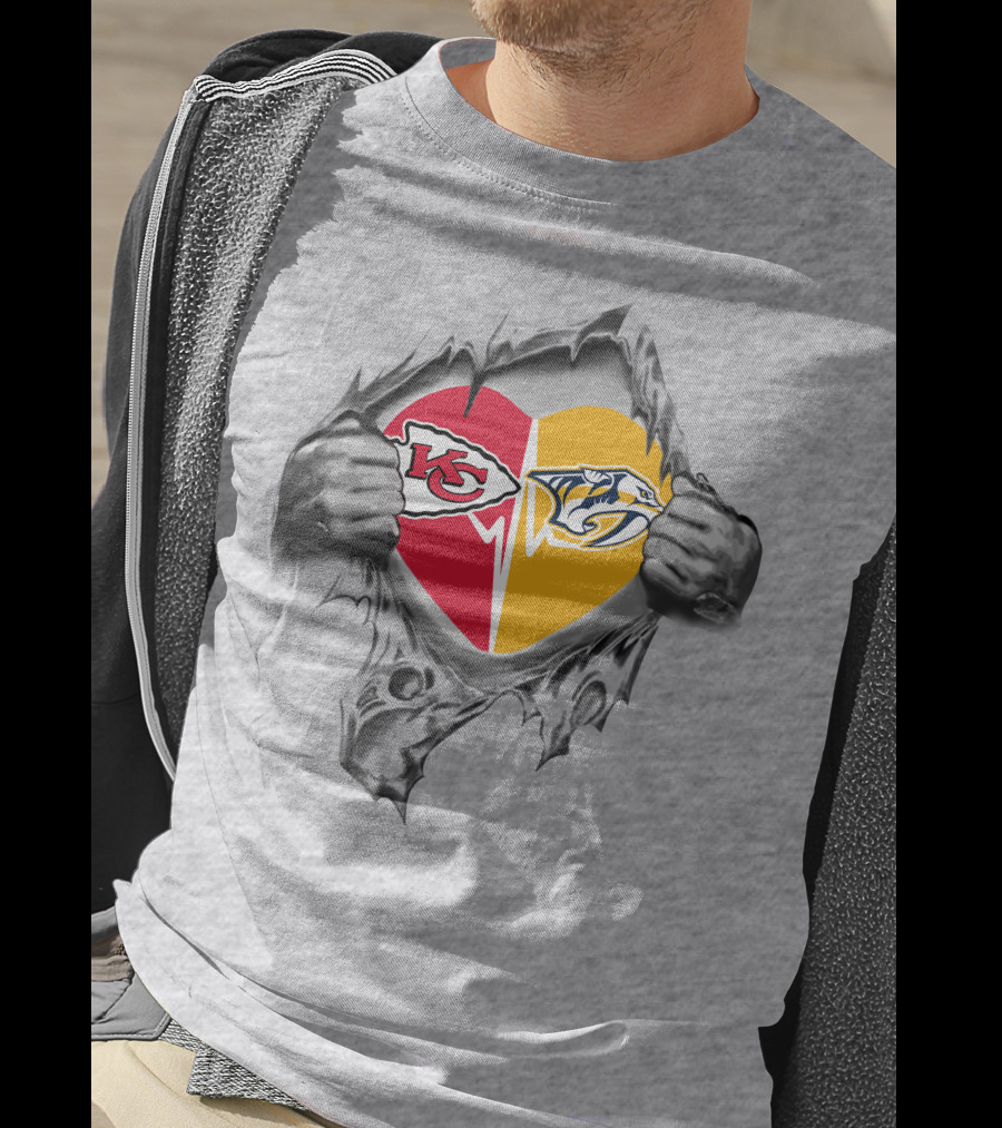 Chiefs Nashville Predators Heart T-Shirt