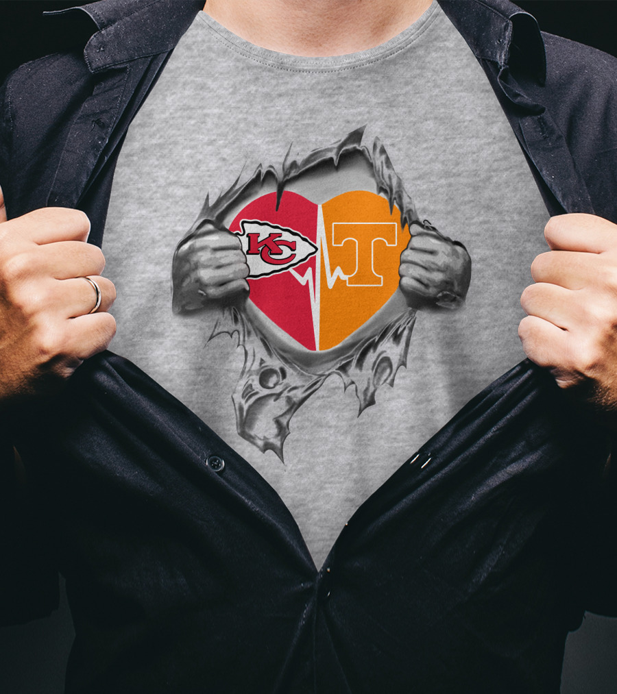 Chiefs Tennessee Volunteers Heart T-Shirt