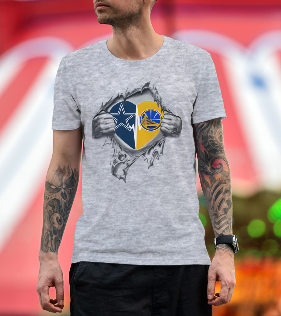 Cowboys Golden State Warriors Heartbeat Fusion T-Shirt