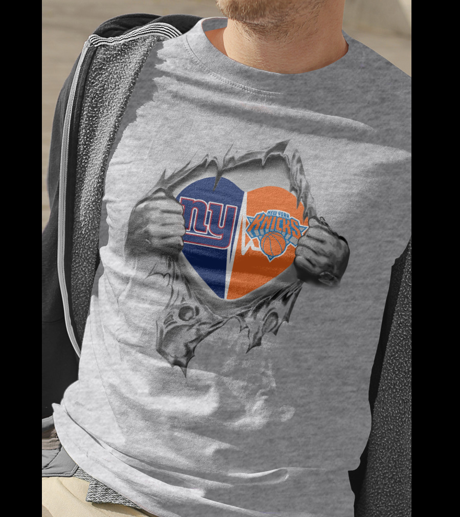 New York Giants Knicks Heart Logo Fusion T-Shirt