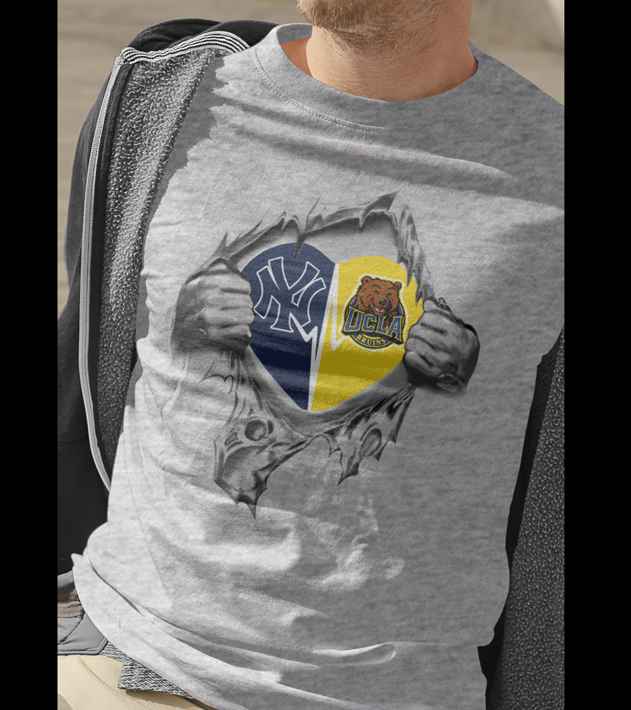 Yankees Ucla Bruins Heart Logo Tear T-Shirt