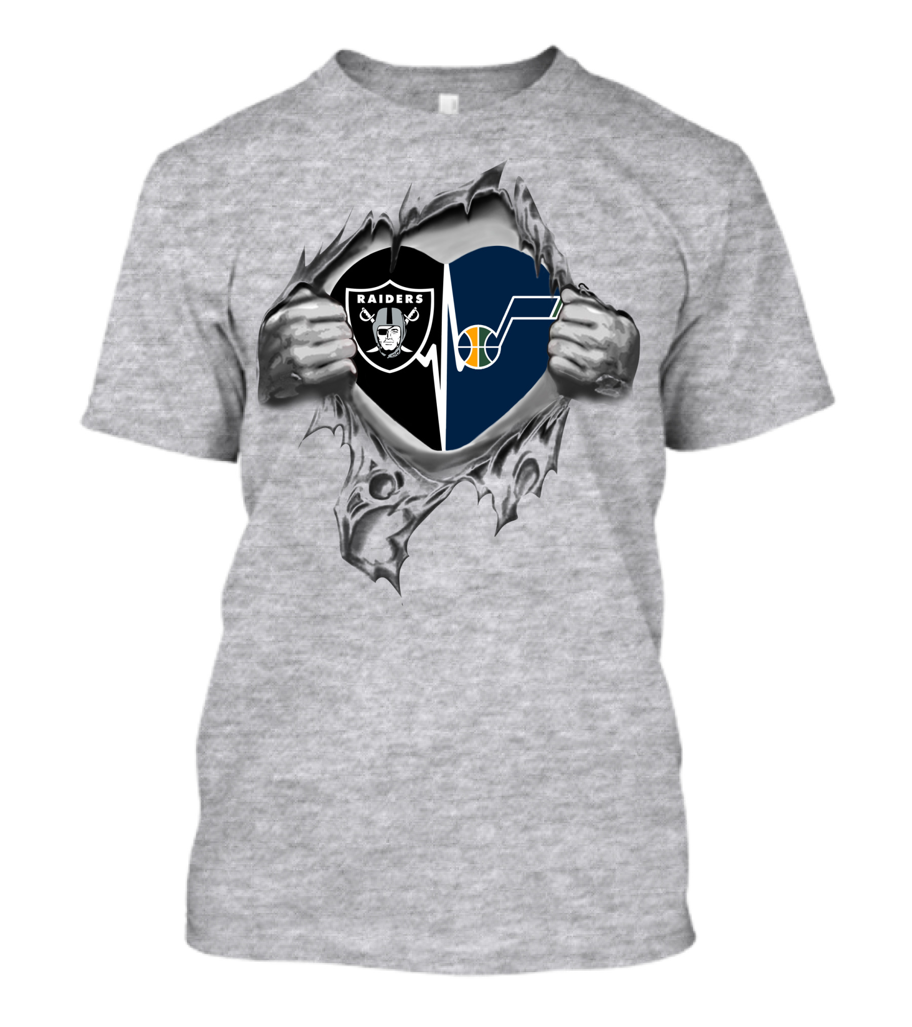 Raiders Utah Jazz Heartbeat Passion T-Shirt
