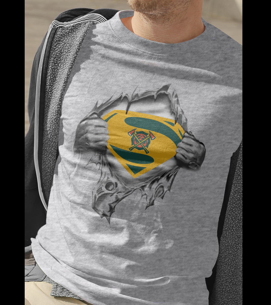 Arizona Hotshots Superhero Firefighter Emblem Burst T-Shirt