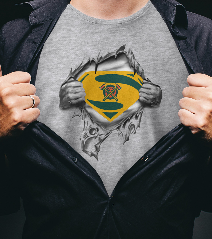 Arizona Hotshots Superhero Firefighter Emblem Burst T-Shirt