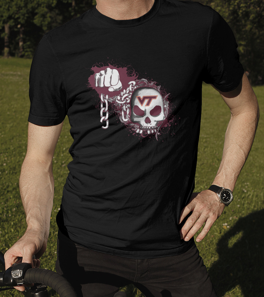 Virginia Tech Hokies Vt Skull And Chain T-Shirt