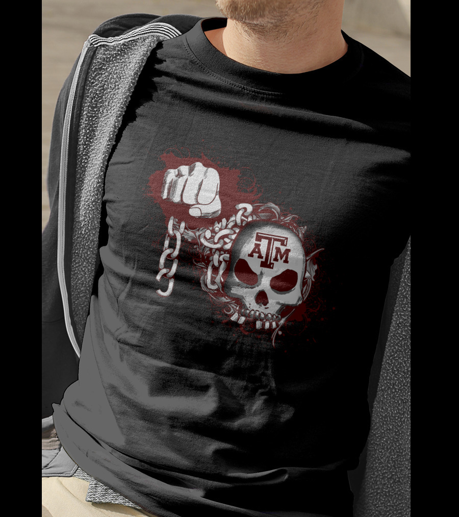 Atm Skull Fist Chains Texas A&M Aggies T-Shirt