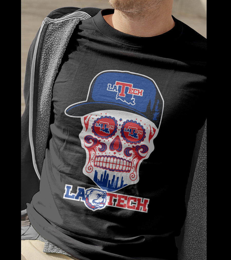 La Tech Bulldogs Skull In Hat Fun T-Shirt