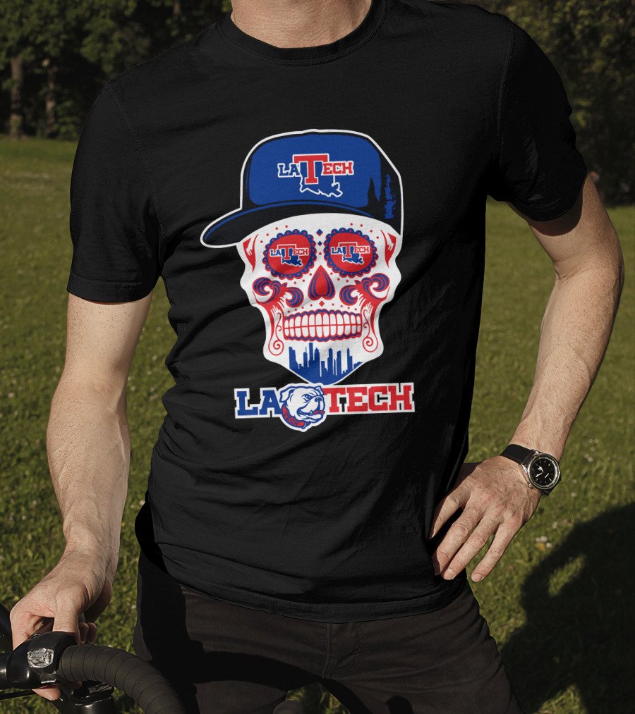 La Tech Bulldogs Skull In Hat Fun T-Shirt