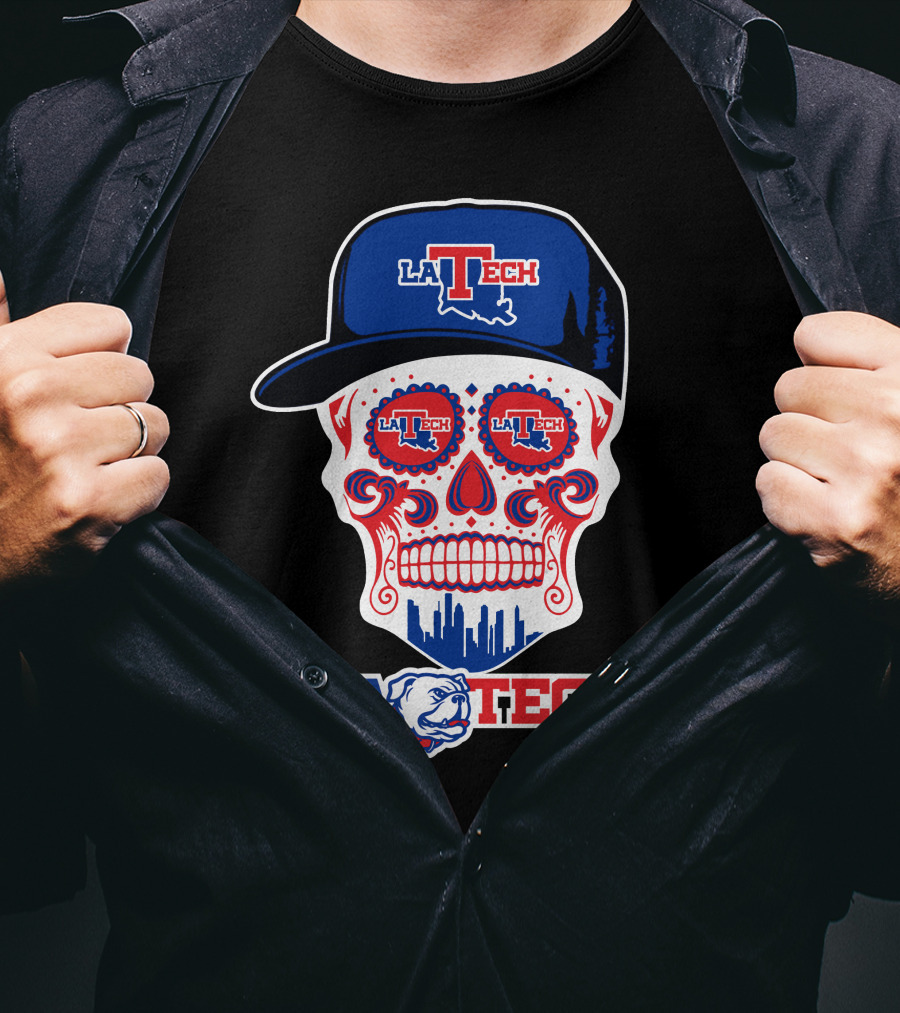 La Tech Bulldogs Skull In Hat Fun T-Shirt