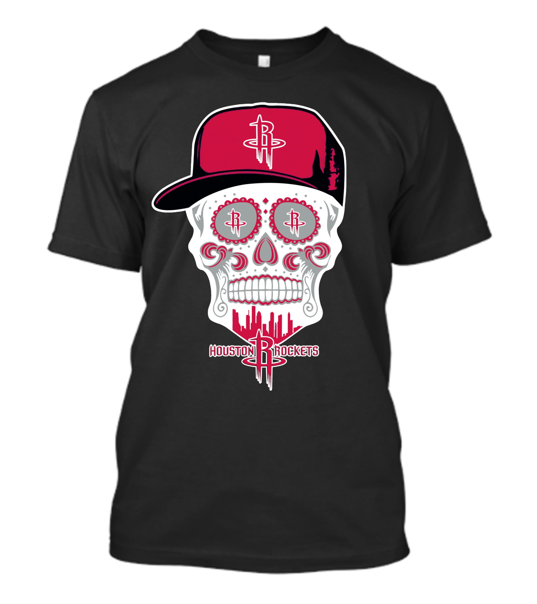 Houston Rockets Skull Cap T-Shirt
